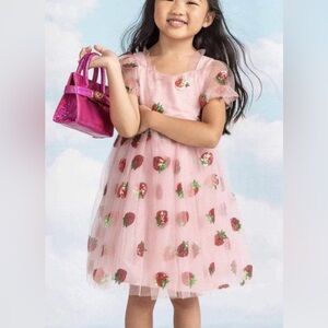 Lola + The Boys Pink Strawberry Tulle Dress Size 6